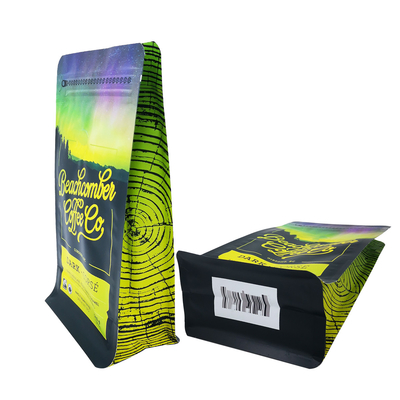 شراء 340 غرام 12 أوقية مسطحة مسطحة أسفل الجانب أكياس القهوة مع الصمام والسحب الأمامي online manufacture