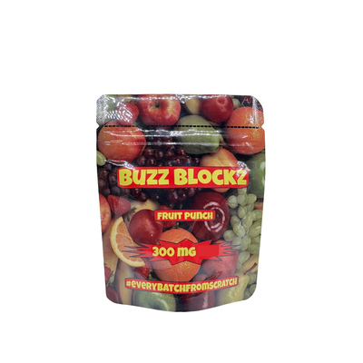 شراء 300mg تصميم مخصص رقمي مطبوع كيسات واقفة أكياس سحب للفاكهة طعم اللقاح الحلوى العلكة التعبئة online manufacture