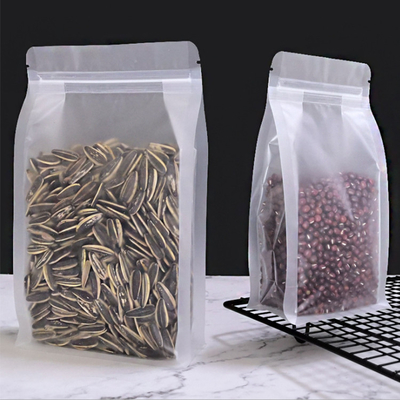 شراء وجبات خفيفة طعام جاف صافي مسطح أسفل مستقيما كيس مع سحاب MOPP / PET / PE online manufacture