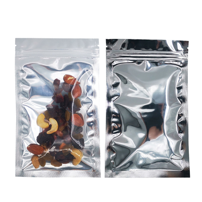 الصمامات الحرارية الصمامات الحرارية الألومنيوم القائمة كيس Mylar ورق للتخزين الغذائي مع سحب السحاب وقمات دموع