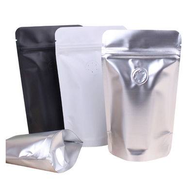 8 أوقية 0.5 رطل الألومنيوم الأبيض الأسود أكياس القهوة مع صمام إزالة الغاز