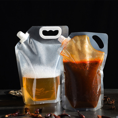 عازلة التسرب مشروبات خالية من BPA مقطوعة الحقائب الوقوفي الحقائب مع الصمام مع مقبض